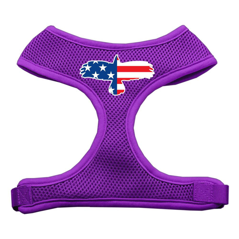 Eagle Flag  Screen Print Soft Mesh Harness Purple Medium