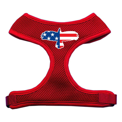 Eagle Flag  Screen Print Soft Mesh Harness Red Small