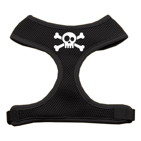 Skull Crossbones Screen Print Soft Mesh Harness Black Large