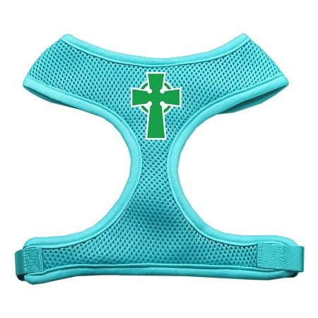 Celtic Cross Screen Print Soft Mesh Harness Aqua Medium