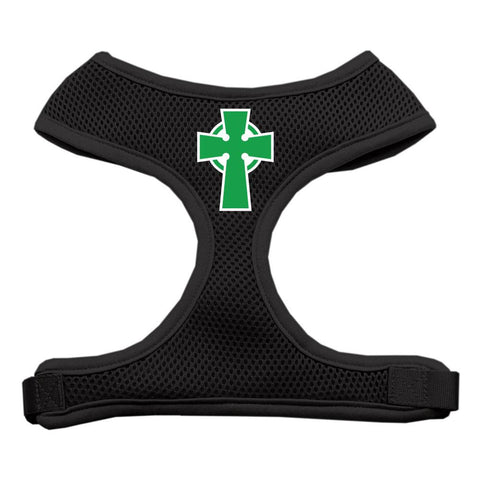 Celtic Cross Screen Print Soft Mesh Harness Black Small