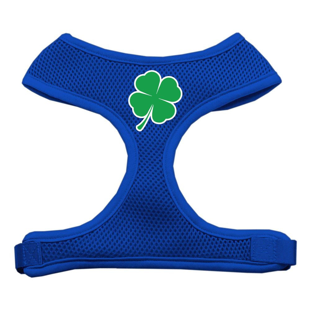 Shamrock Screen Print Soft Mesh Harness Blue Small