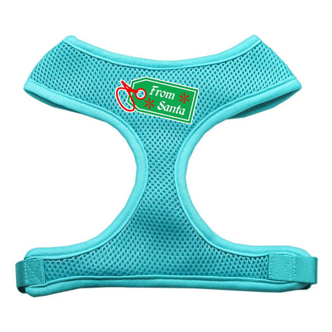 From Santa Tag Screen Print Mesh Harness Aqua Large