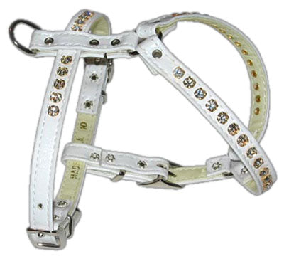 Comfort Harness White W- Clear Stones 10