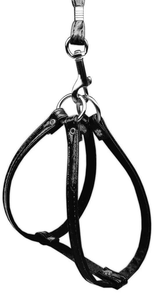 Faux Snake Skin Step In Harness Black 10