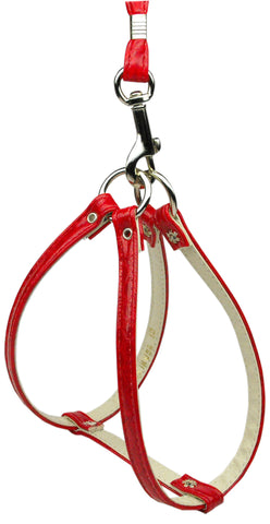 Faux Snake Skin Step In Harness Red 16