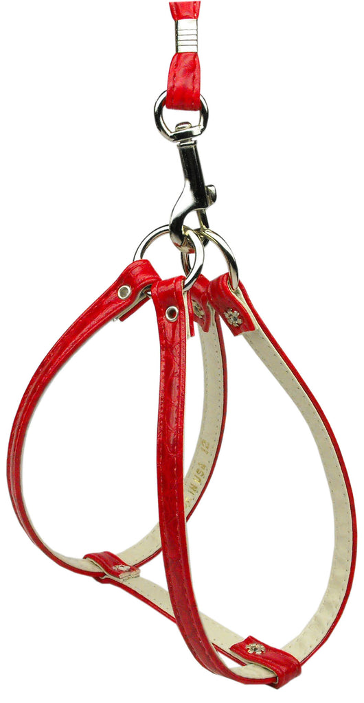 Faux Snake Skin Step In Harness Red 18