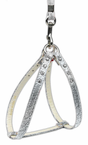 Step-in Harness Silver W- Clear Stones 10