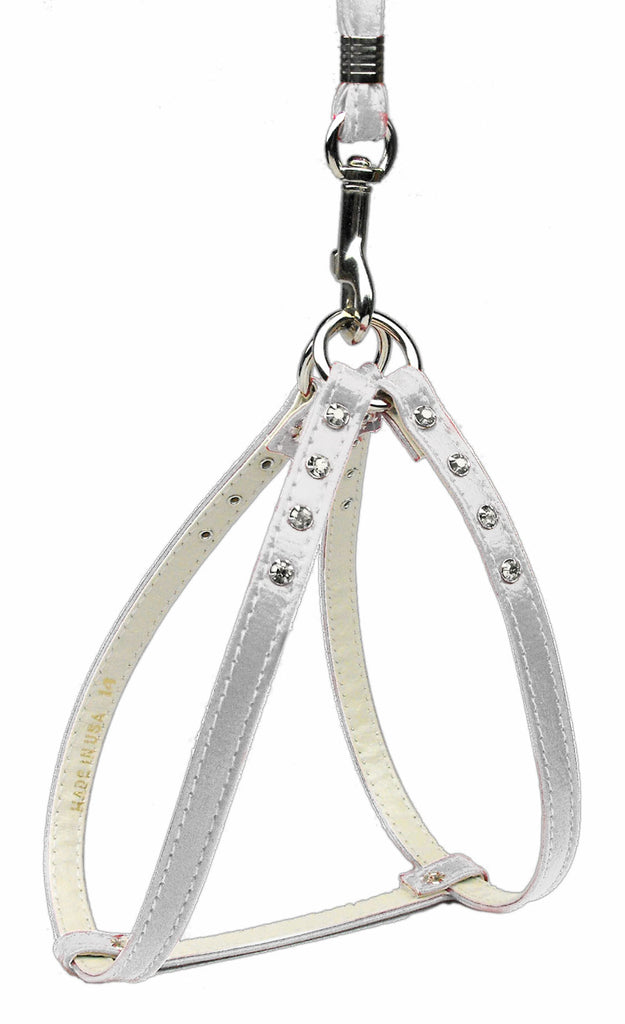 Step-in Harness White W- Clear Stones 10