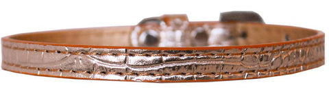 Omaha Plain Croc Dog Collar Copper Size 12