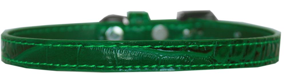 Omaha Plain Croc Dog Collar Emerald Green Size 12