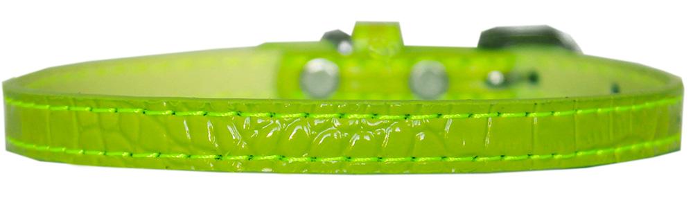 Omaha Plain Croc Dog Collar Lime Green Size 10