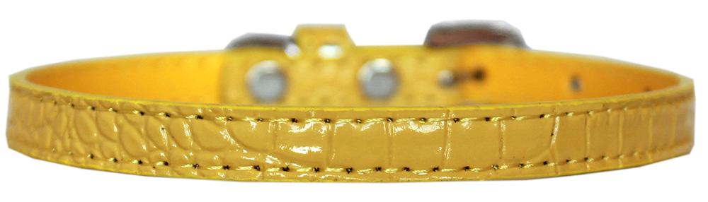 Omaha Plain Croc Dog Collar Yellow Size 10