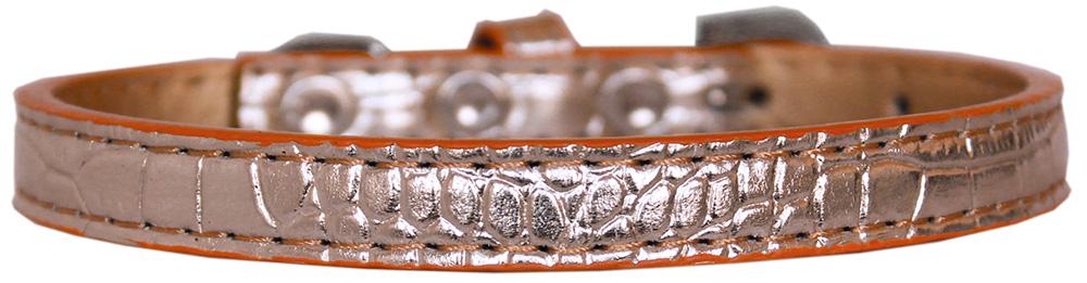 Wichita Plain Croc Dog Collar Copper Size 12