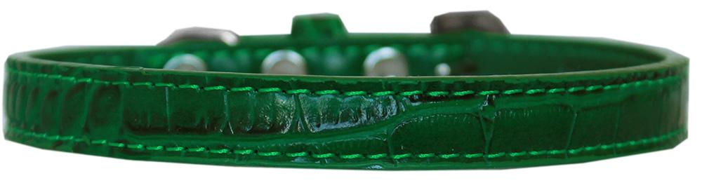 Wichita Plain Croc Dog Collar Emerald Green Size 10