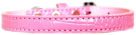 Wichita Plain Croc Dog Collar Light Pink Size 10