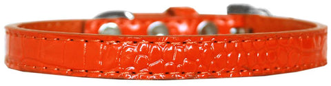 Wichita Plain Croc Dog Collar Orange Size 10