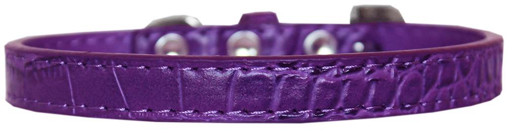 Wichita Plain Croc Dog Collar Purple Size 14