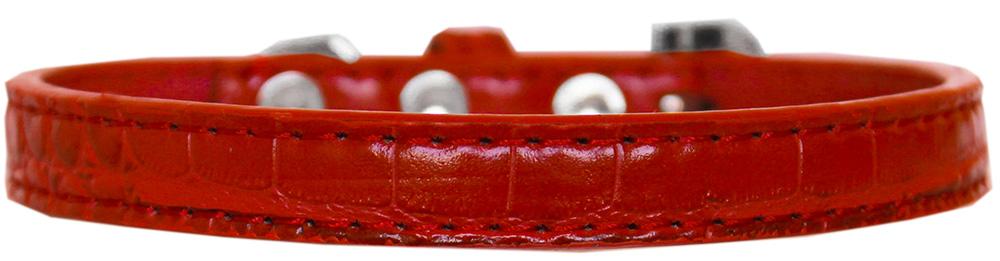 Wichita Plain Croc Dog Collar Red Size 12