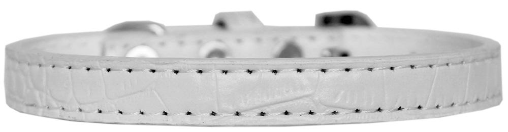 Wichita Plain Croc Dog Collar White Size 10