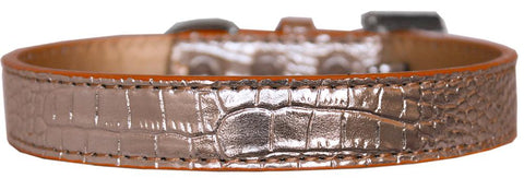 Tulsa Plain Croc Dog Collar Copper Size 14