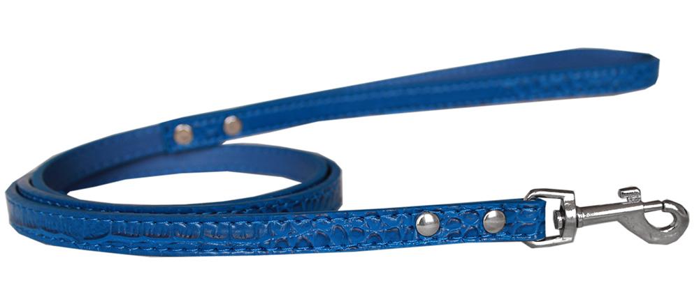 Plain Croc Leash Blue 1-2'' Wide X 4' Long