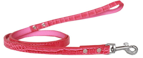 Plain Croc Leash Bright Pink 1-2'' Wide X 4' Long