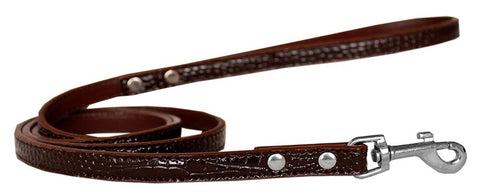 Plain Croc Leash Chocolate 1-2'' Wide X 4' Long