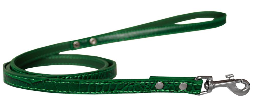 Plain Croc Leash Emerald Green 1-2'' Wide X 6' Long