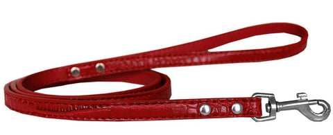 Plain Croc Leash Red 1-2'' Wide X 4' Long