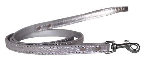 Plain Croc Leash Silver 1-2'' Wide X 4' Long