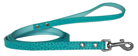 Plain Croc Leash Turquoise 1-2'' Wide X 4' Long