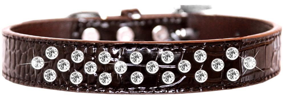 Sprinkles Clear Jewel Croc Dog Collar Chocolate Size 16