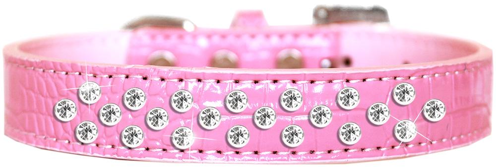 Sprinkles Clear Jewel Croc Dog Collar Light Pink Size 12