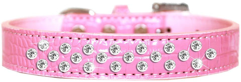 Sprinkles Clear Jewel Croc Dog Collar Light Pink Size 12