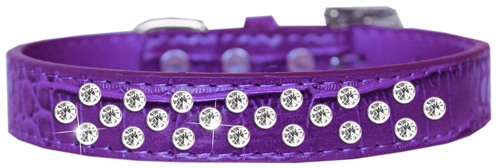 Sprinkles Clear Jewel Croc Dog Collar Purple Size 18