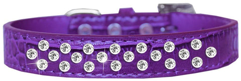 Sprinkles Clear Jewel Croc Dog Collar Purple Size 20