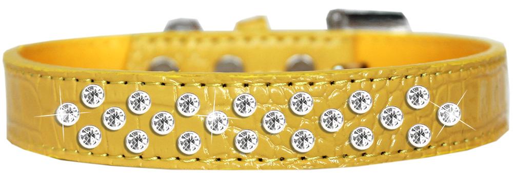 Sprinkles Clear Jewel Croc Dog Collar Yellow Size 12