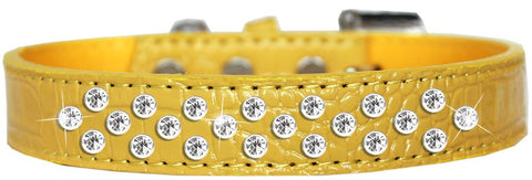 Sprinkles Clear Jewel Croc Dog Collar Yellow Size 20