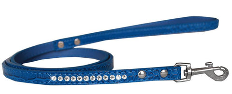 Clear Jewel Croc Leash Blue 1-2'' Wide X 4' Long