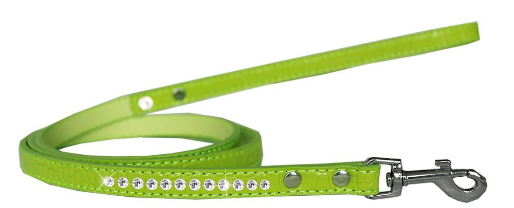 Clear Jewel Croc Leash Lime Green 1-2'' Wide X 4' Long