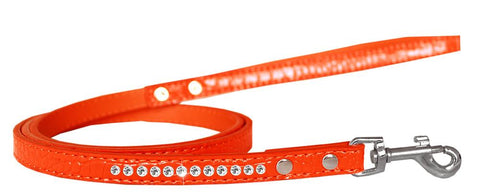 Clear Jewel Croc Leash Orange 1-2'' Wide X 4' Long