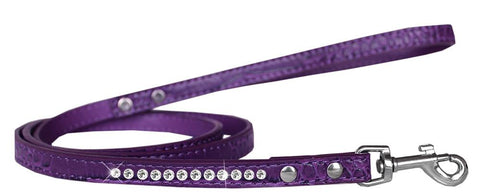 Clear Jewel Croc Leash Purple 1-2'' Wide X 4' Long