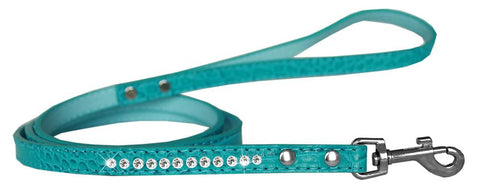 Clear Jewel Croc Leash Turquoise 1-2'' Wide X 4' Long