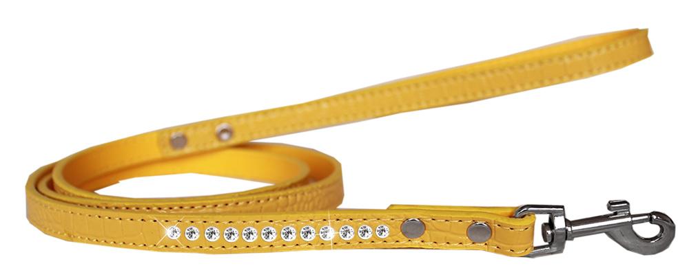 Clear Jewel Croc Leash Yellow 1-2'' Wide X 4' Long