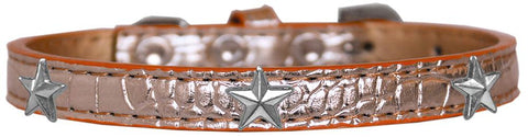 Silver Star Widget Croc Dog Collar Copper Size 10