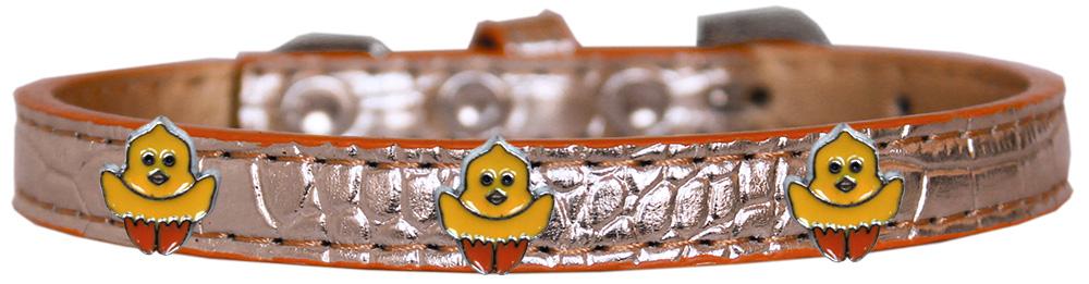 Chickadee Widget Croc Dog Collar Copper Size 10