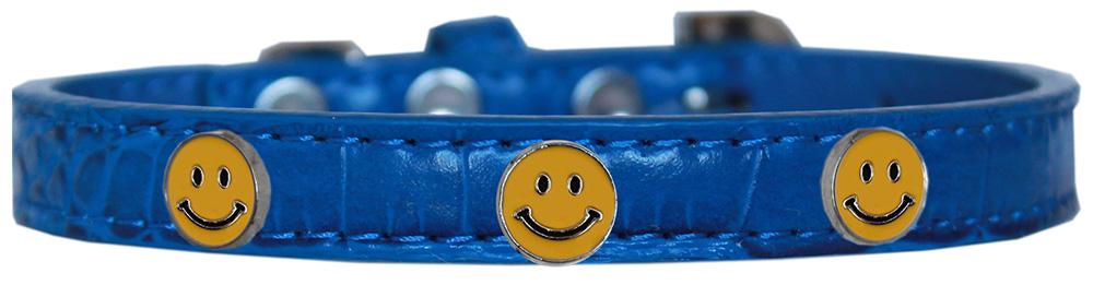 Happy Face Widget Croc Dog Collar Blue Size 10