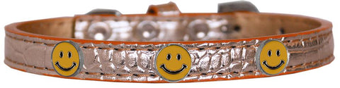 Happy Face Widget Croc Dog Collar Copper Size 10