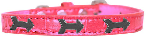 Arrows Widget Croc Dog Collar Bright Pink Size 10